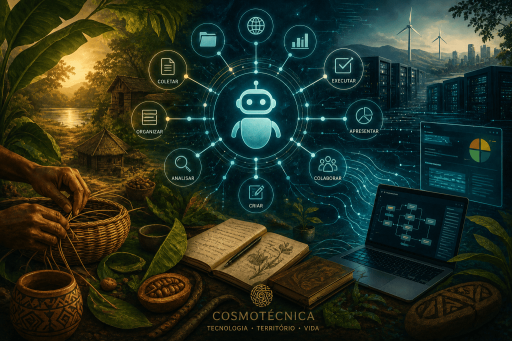 Agentes e Cosmotécnica como chave para desuniversalizar a tecnologia.